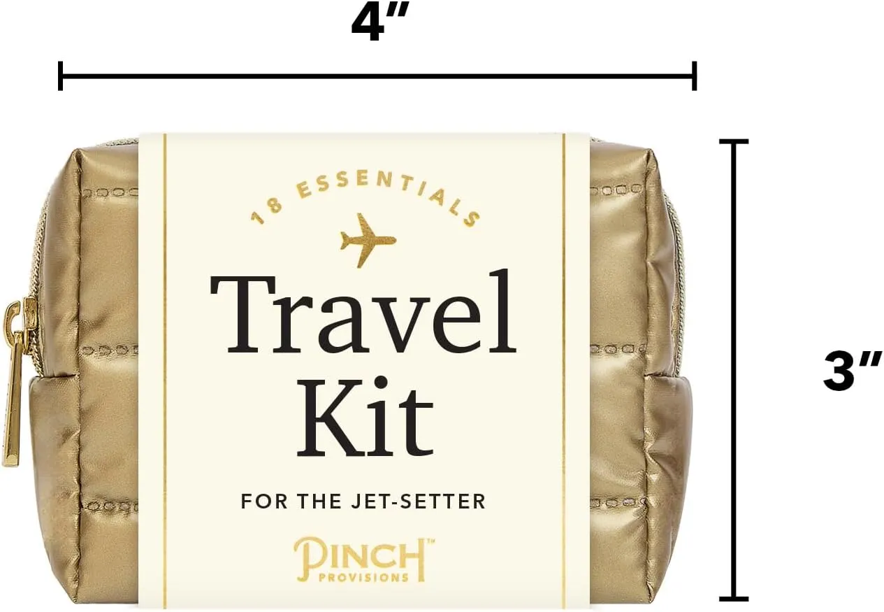 Pinch Provisions Puffer Travel Kit, Includes 18 Must-Have Travel Essentials, Ideal Road Trip or Airport Gift for Friends, Family & Peers, Portable Compact Zipper Pouch