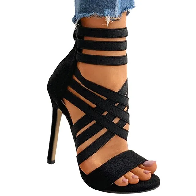 Pumps Women Shoes High Heels Women Sandals 2021 Zipper New Fashion Summer High Heels Sexy Ladies Peep Toe Shoes Women Pumps