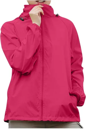 Rain Jacket Women Lightweight Hooded Raincoat Waterproof Windbreaker Jackets 2025 Packable Rain Coats with Pockets
