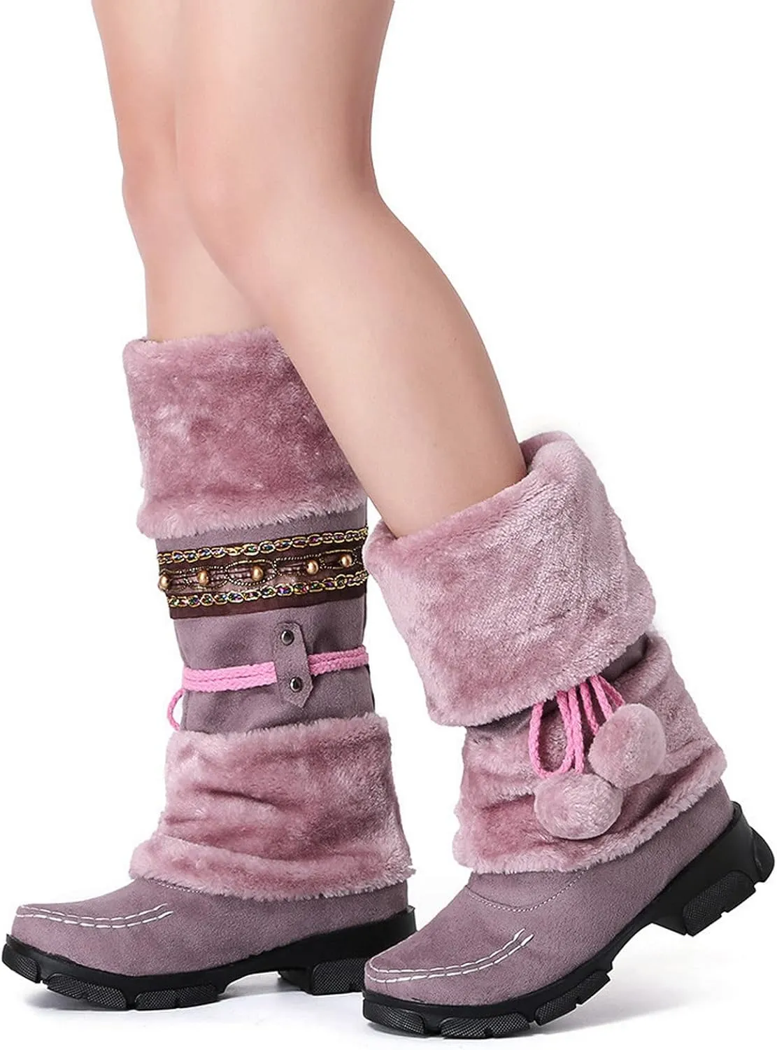 SBGMoSJ Snowboarding Boots Womens Womens Winter Boots Size 12 Wide Calf Winter Boots for Women Outdoor Boots Women Knee High Botas De Mujer Para El Frio Con Plataforma