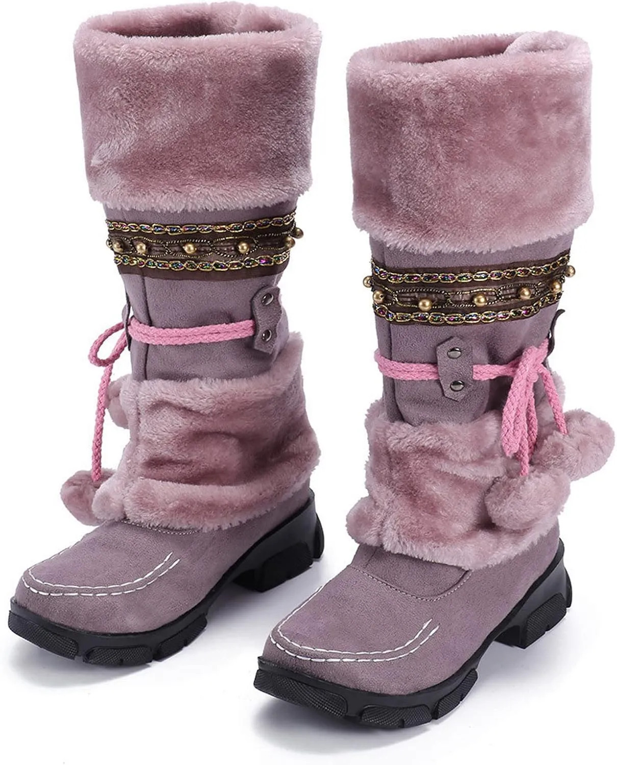 SBGMoSJ Snowboarding Boots Womens Womens Winter Boots Size 12 Wide Calf Winter Boots for Women Outdoor Boots Women Knee High Botas De Mujer Para El Frio Con Plataforma