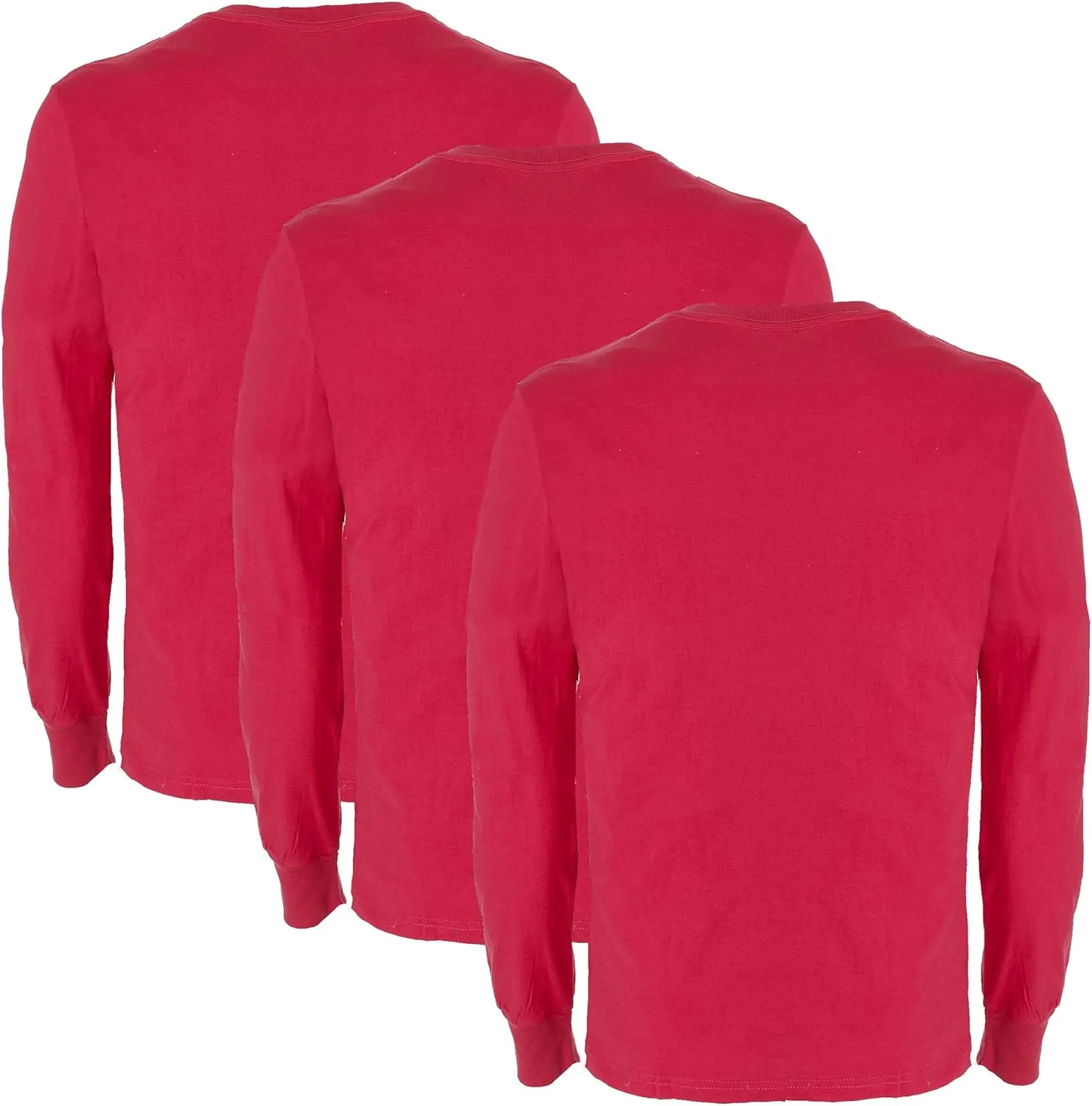 Smith's Workwear Men's Adult Quick Dry Long Sleeve Crew Neck Tee, 3-Pack