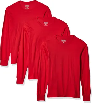 Smith's Workwear Men's Adult Quick Dry Long Sleeve Crew Neck Tee, 3-Pack