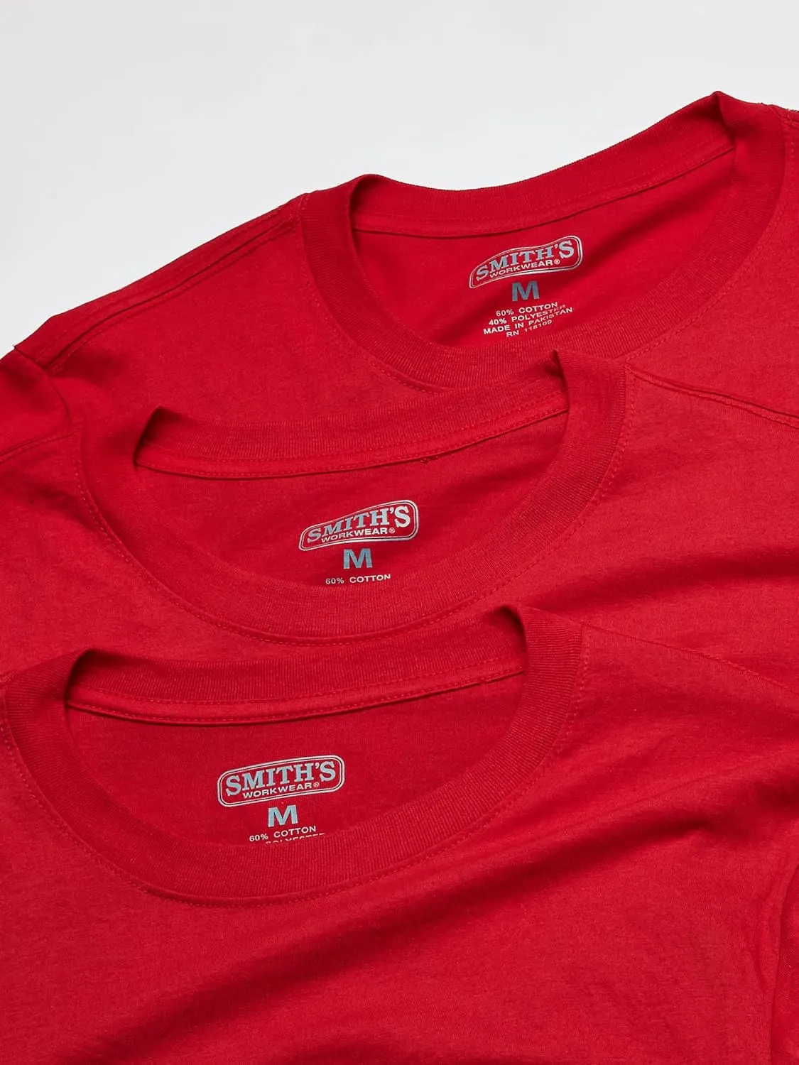 Smith's Workwear Men's Adult Quick Dry Long Sleeve Crew Neck Tee, 3-Pack