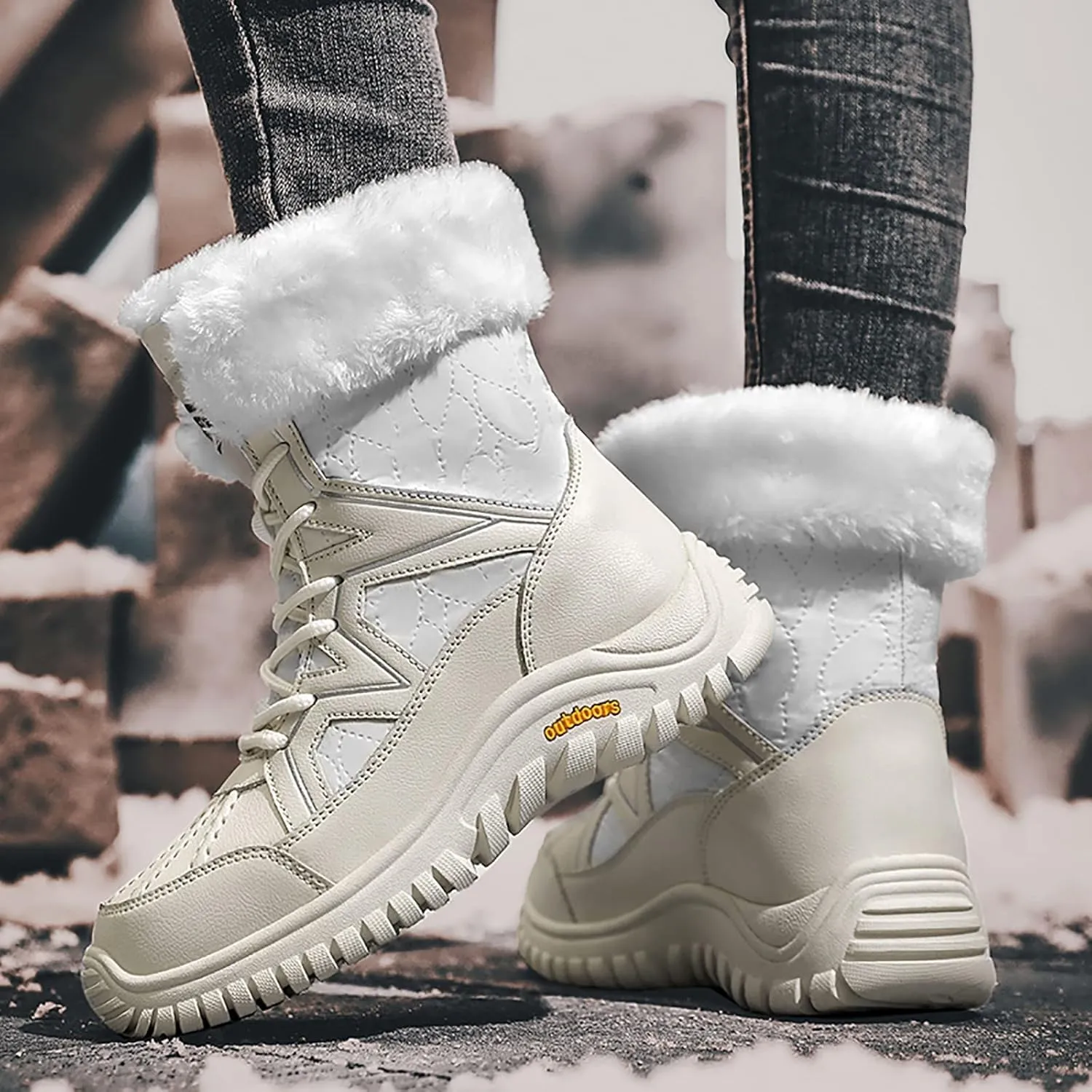 Snow Boots Cute Snow Boots for Women Waterproof Warm Water Shoes for Women Size 8 Snow Boots Womens Snow Boots Wide Sizes Women Boots Winter Shoes Womens Black Hiking Boots Waterproof Lightweight