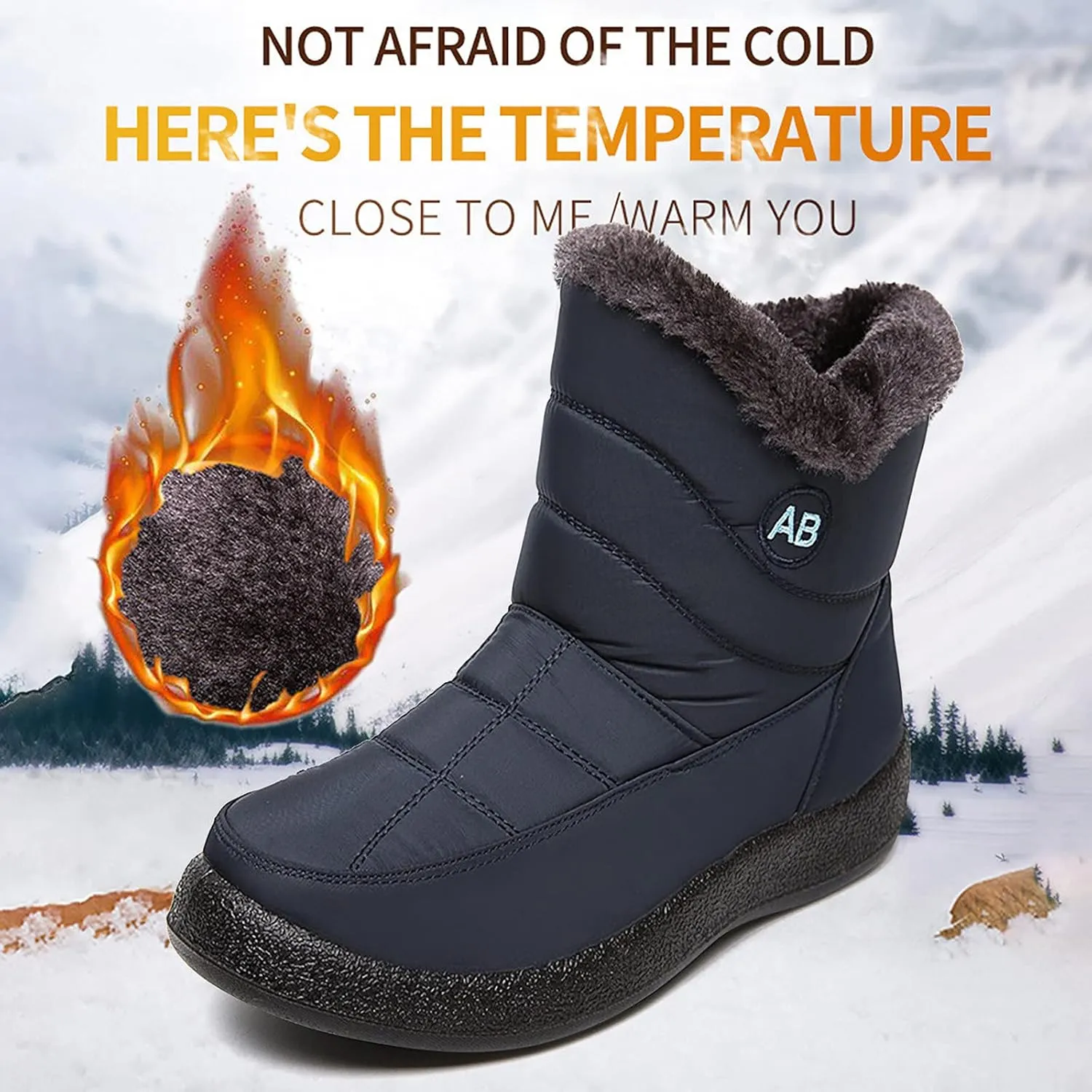 Snowboarding Boots Womens Black Womens Waterproof Snow Boots Tall Waterproof Snow Boots Women Pull on Women's Winter Booties and Ankle Boots Womens Winter Ankle Boots