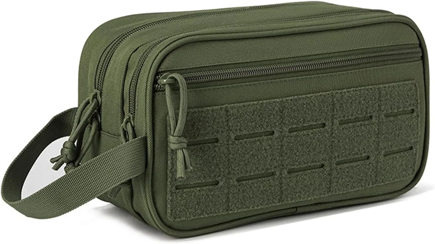 Tactical Toiletry Bag for Men, Compact Dopp Kit Mens Shaving Kit Travel Shower Bag, Utility Laser Cut EDC Tool Pouch Bag Horizontal Modular Pouches(G)
