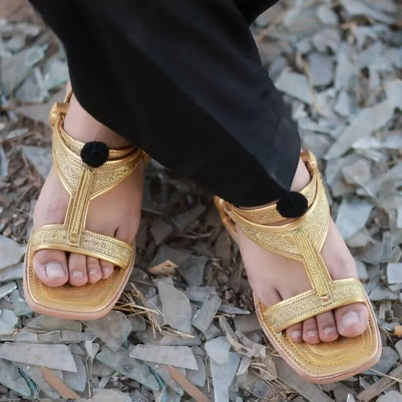 Tilla Chappal Kohati Sandal Kheri Golden