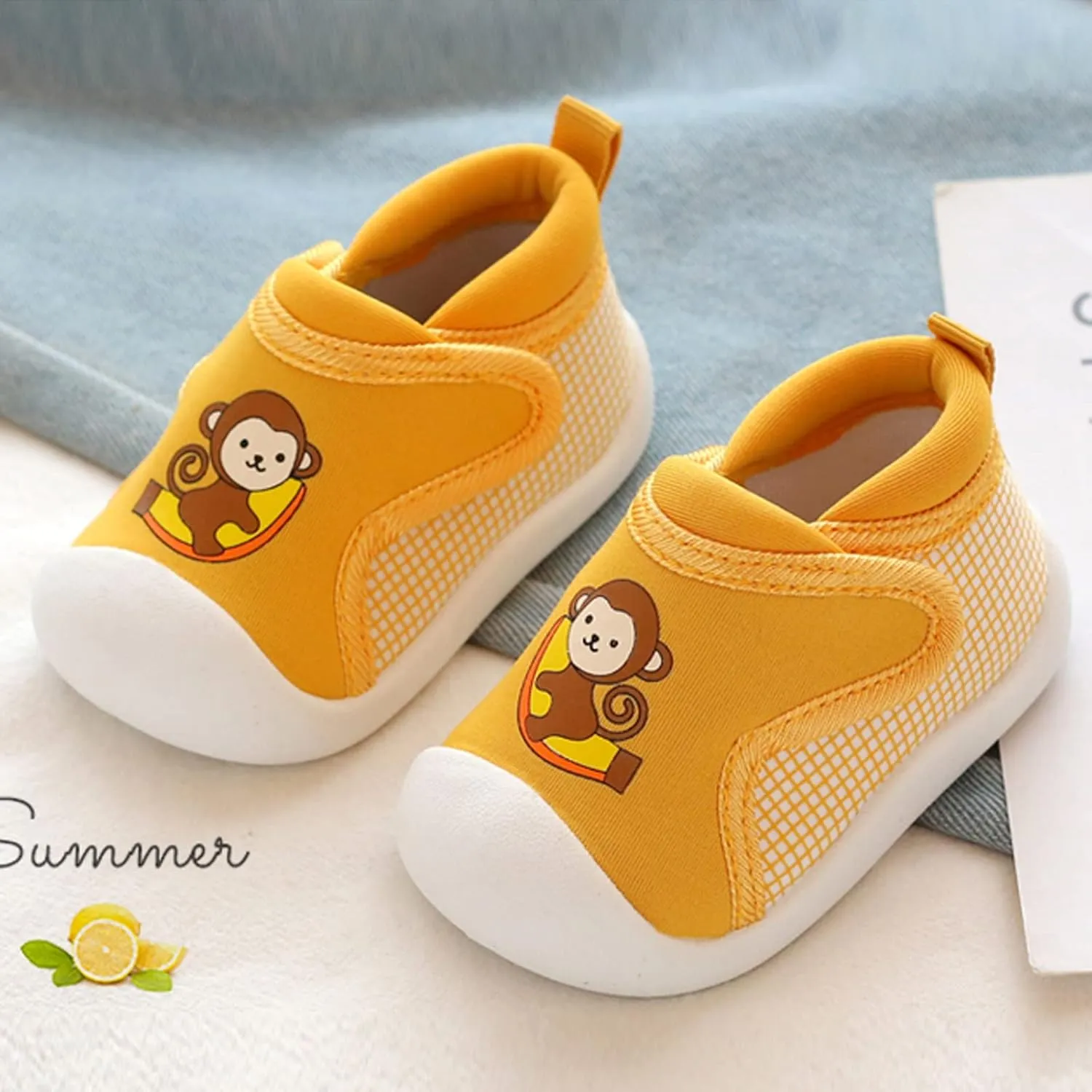 Toddler Girls Boys Leisure Shoes Cotton Cloth ??artoon Animal Prints Soft Flat Bottom Breathable Slip Fashion Kids Shoes