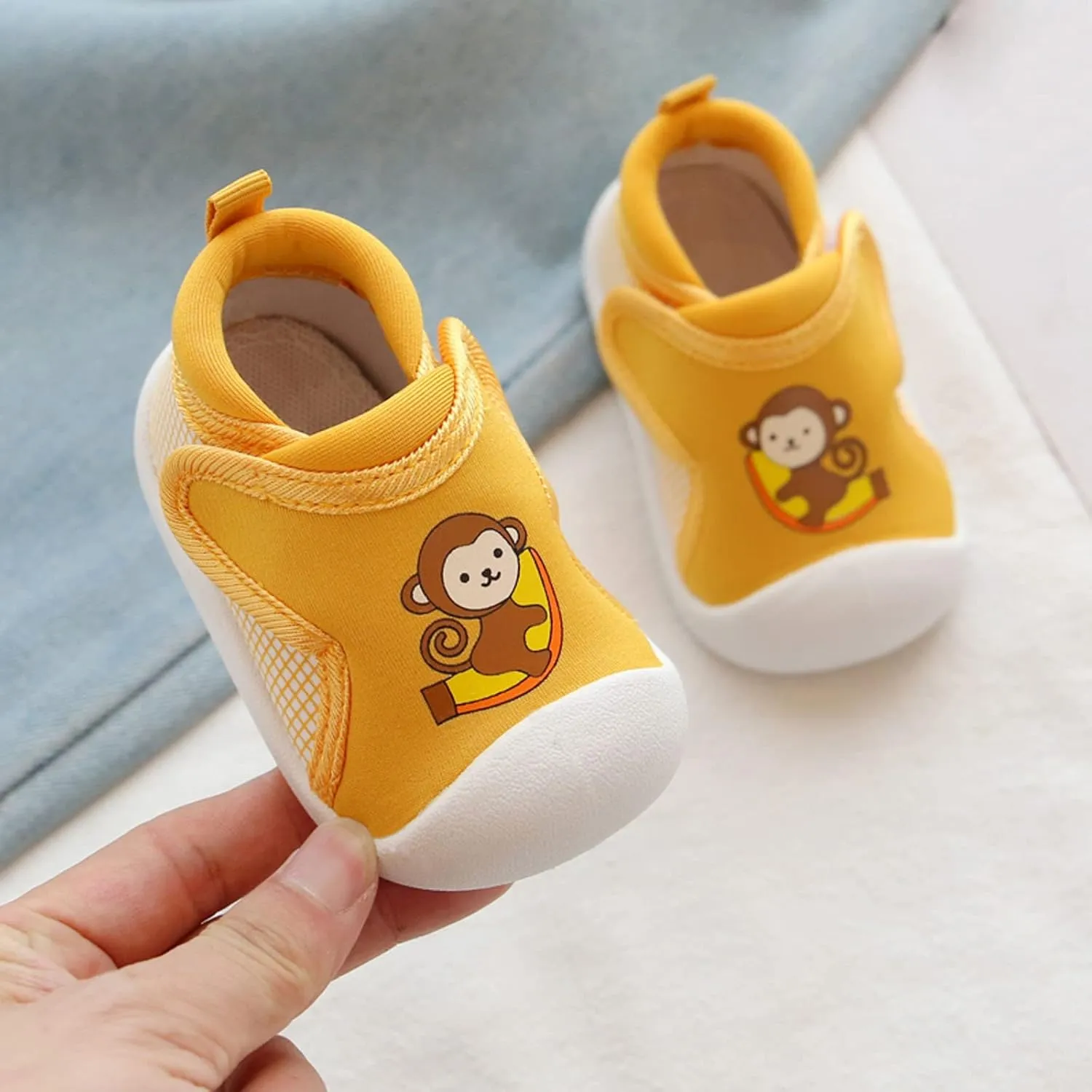 Toddler Girls Boys Leisure Shoes Cotton Cloth ??artoon Animal Prints Soft Flat Bottom Breathable Slip Fashion Kids Shoes