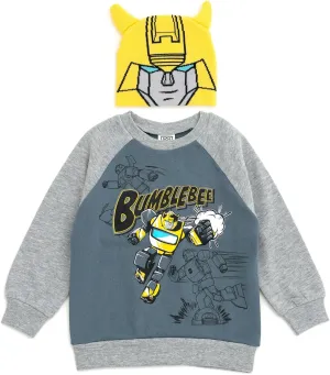Transformers Bumblebee Fleece Sweatshirt and Cosplay Costume Hat Toddler to Big Kid Sizes (2T - 18-20)