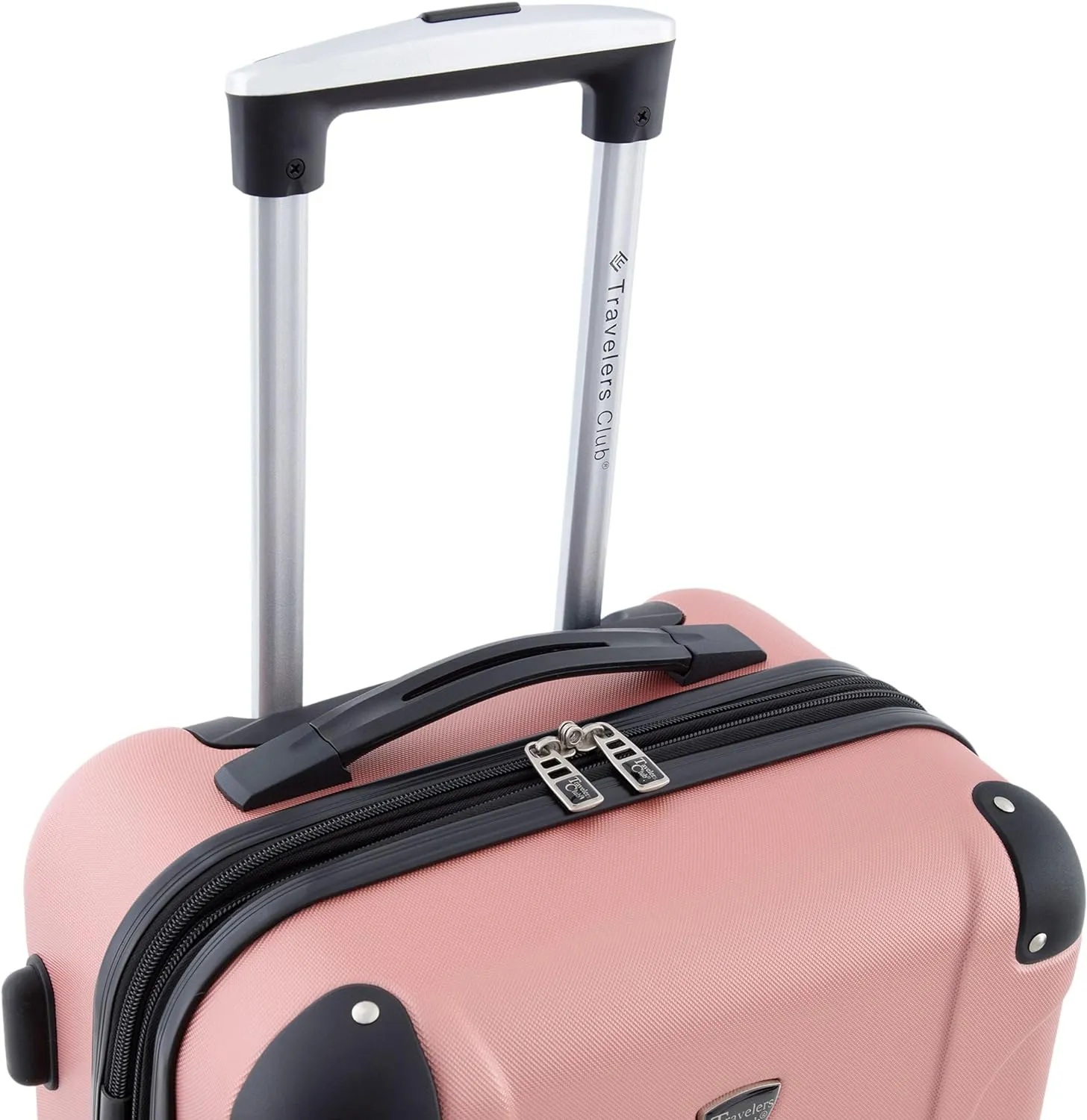 Travelers Club Chicago Hardside Expandable Spinner Luggage, Rose Gold, 20" Carry-On
