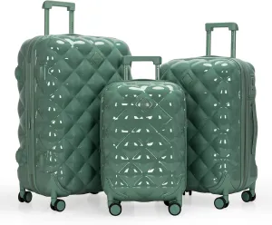 Travelers Club Women's Alluring 3 Piece Luggage Set, Basil