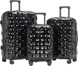 Travelers Club Women's Alluring 3 Piece Luggage Set, Black