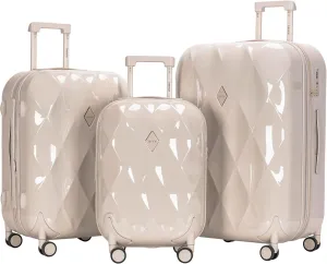 Travelers Club Women's Enchanting 3 Piece Luggage Set, Fog