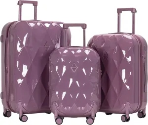 Travelers Club Women's Enchanting 3 Piece Luggage Set, Wistful Mauve