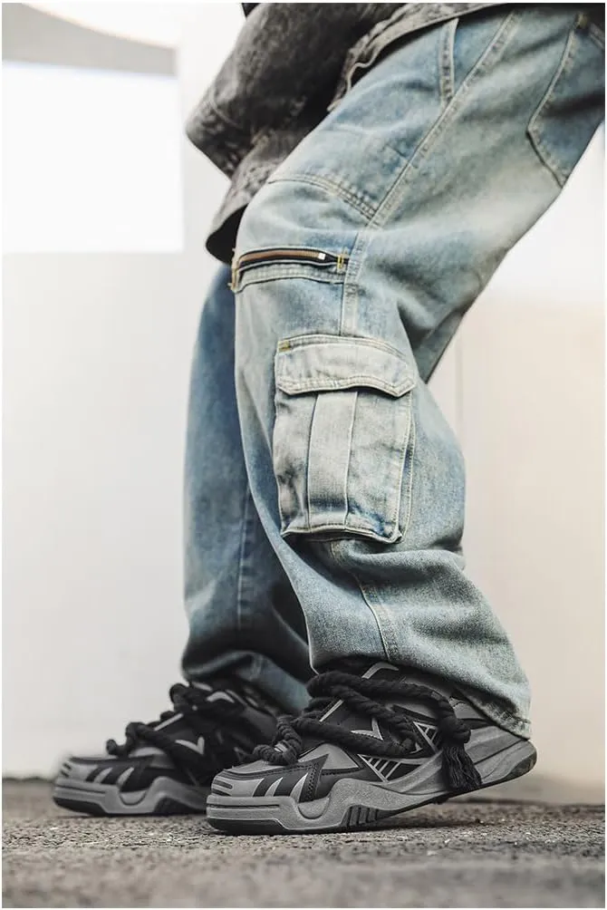 Trendy Skate Shoes for Men, Non Slip Comfy Lace Up Casual Shoes for All Seasons Street Walking Traveling Casual Outdoor Activities