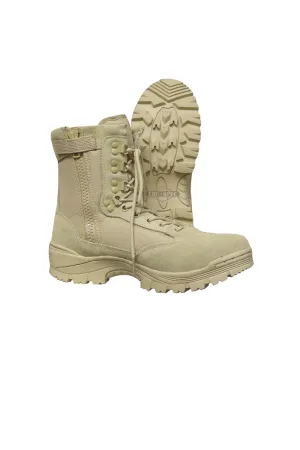 tru-spec tactical boots tan with side zip
