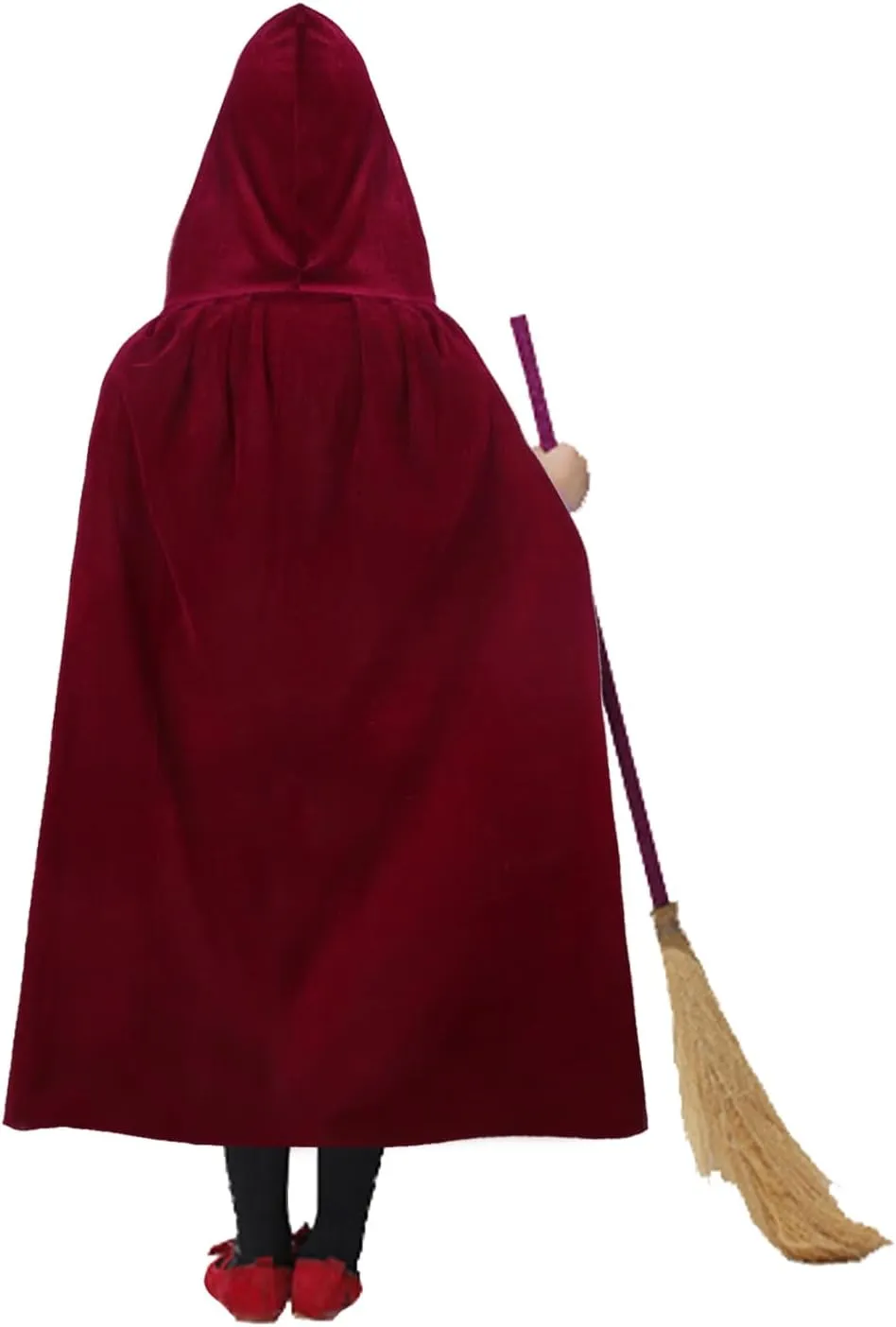 Unisex Adult Halloween Velvet Cloak Renaissance Medieval Party Hooded Cape Vampire Witch Cosplay Costume Lightweight Overcoat