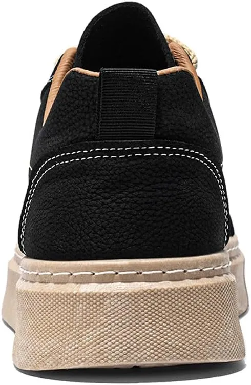 VAXAV Men's Fashion Low Top PU Flats Sneakers Skate Walking Driving Shoes