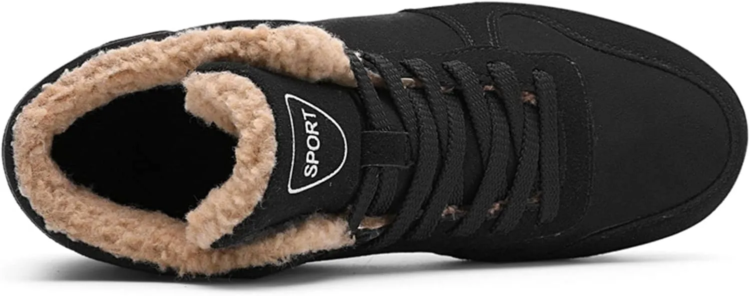 Waterproof Snow Boots for Women Leather Slip on Winter Boots for Women Waterproof Snow Non Slip Warm Winter Waterproof Boots Women Arch Support Winter Womens Boots 9.5 W Botas Nieve Largas