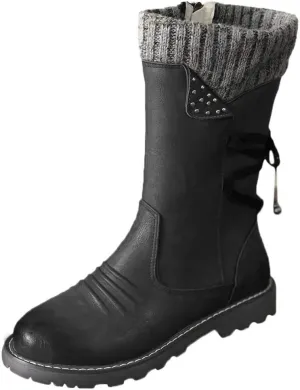 Wide Calf Snow Boots for Women Plus Size Ankle Snow Boots Womens 8.5 Waterproof Black Winter Work Boots for Woman Womens Brown Winter Boots Size 11 Winter Boot for Women Lightweight