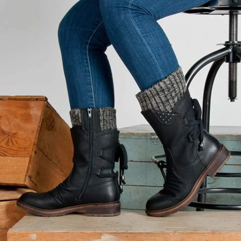 Wide Calf Snow Boots for Women Plus Size Ankle Snow Boots Womens 8.5 Waterproof Black Winter Work Boots for Woman Womens Brown Winter Boots Size 11 Winter Boot for Women Lightweight