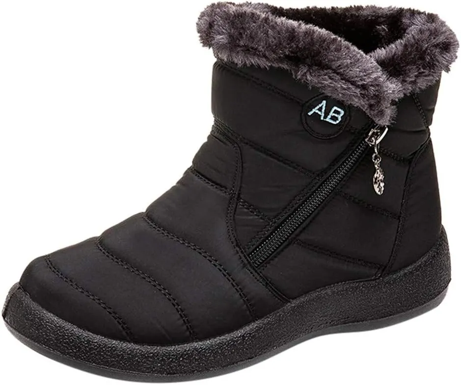 Winter Boots for Women Fashion Fur Womens Tall Waterproof Rubber Boots R Warm for Snow Woman Winter Boots Wide Women's Black Dressy Winter Boots Botas Para El Frio De Mujer Elegantes Sales Clearance