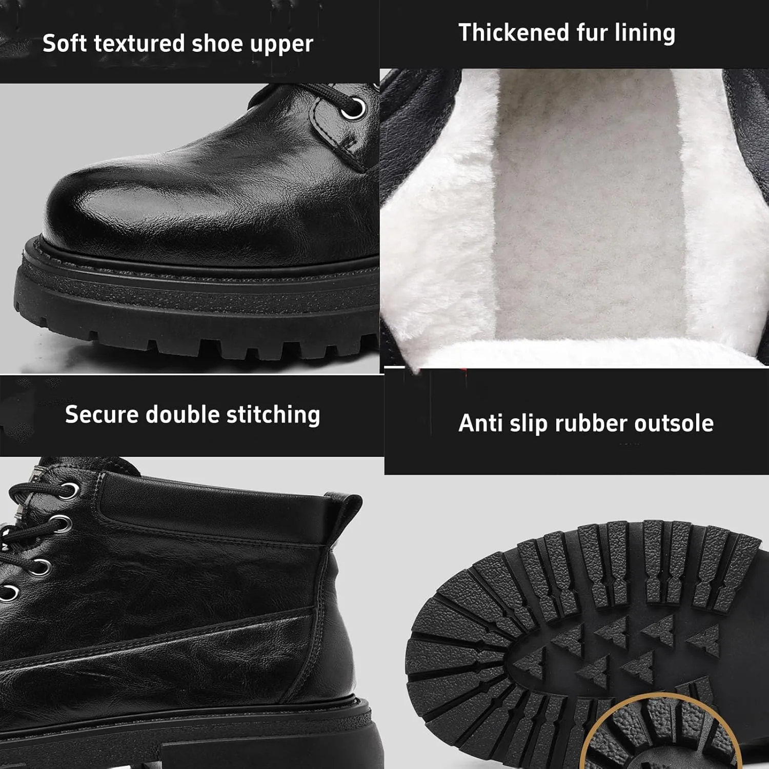 Winter Hiking Boots Men Waterproof, Warm Work Trekking Boots for Men