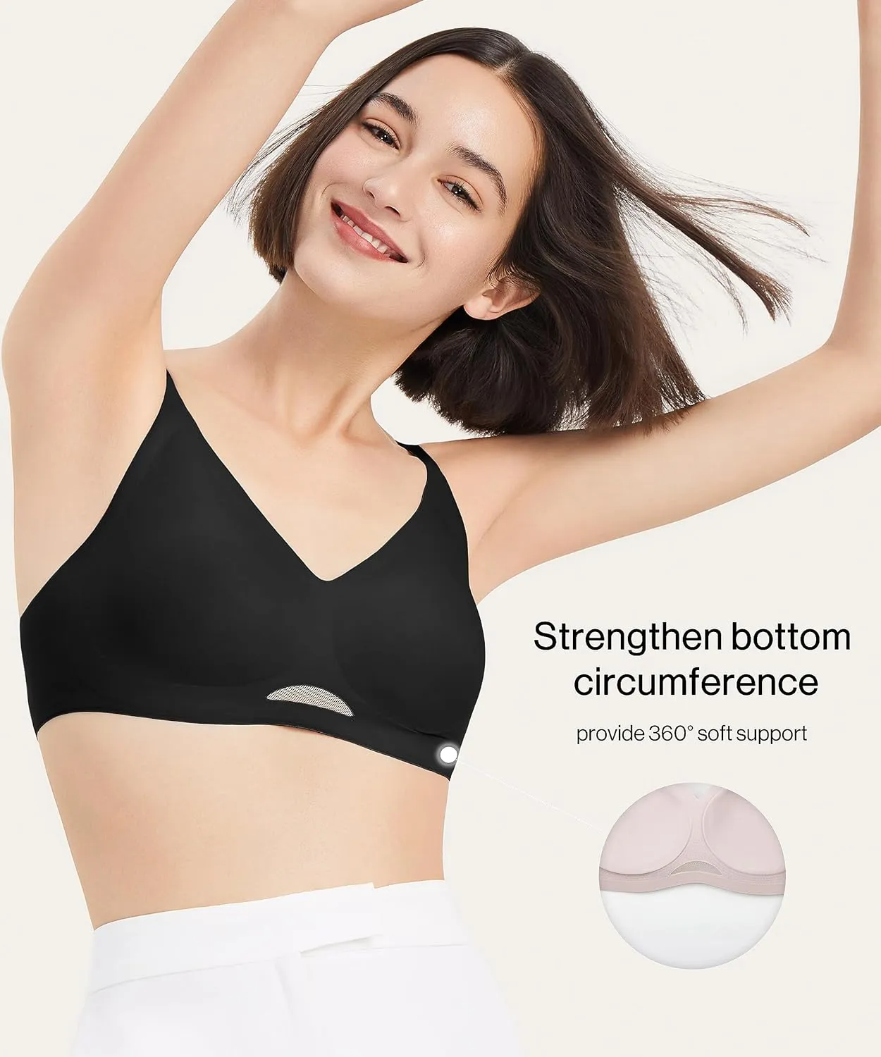 Women's Breathable OneSize Wireless Seamless Diamond Vest Bra