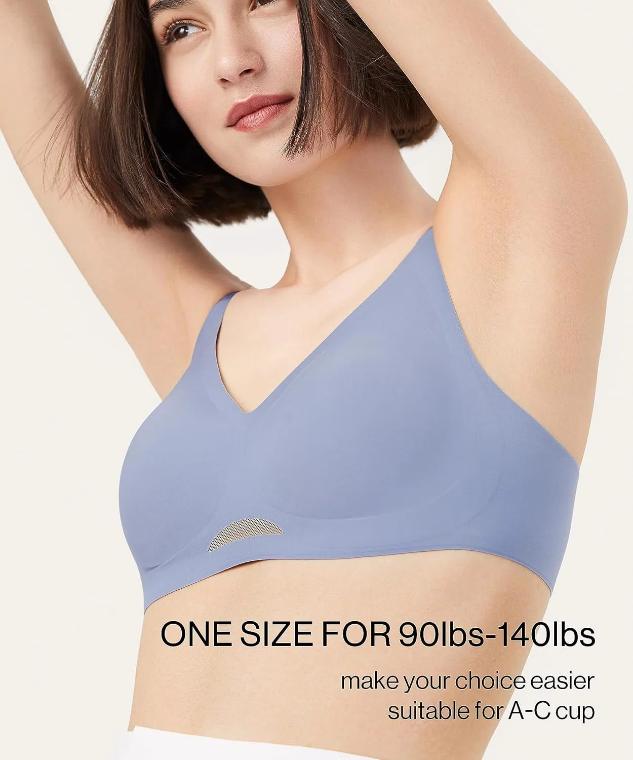 Women's Breathable OneSize Wireless Seamless Diamond Vest Bra