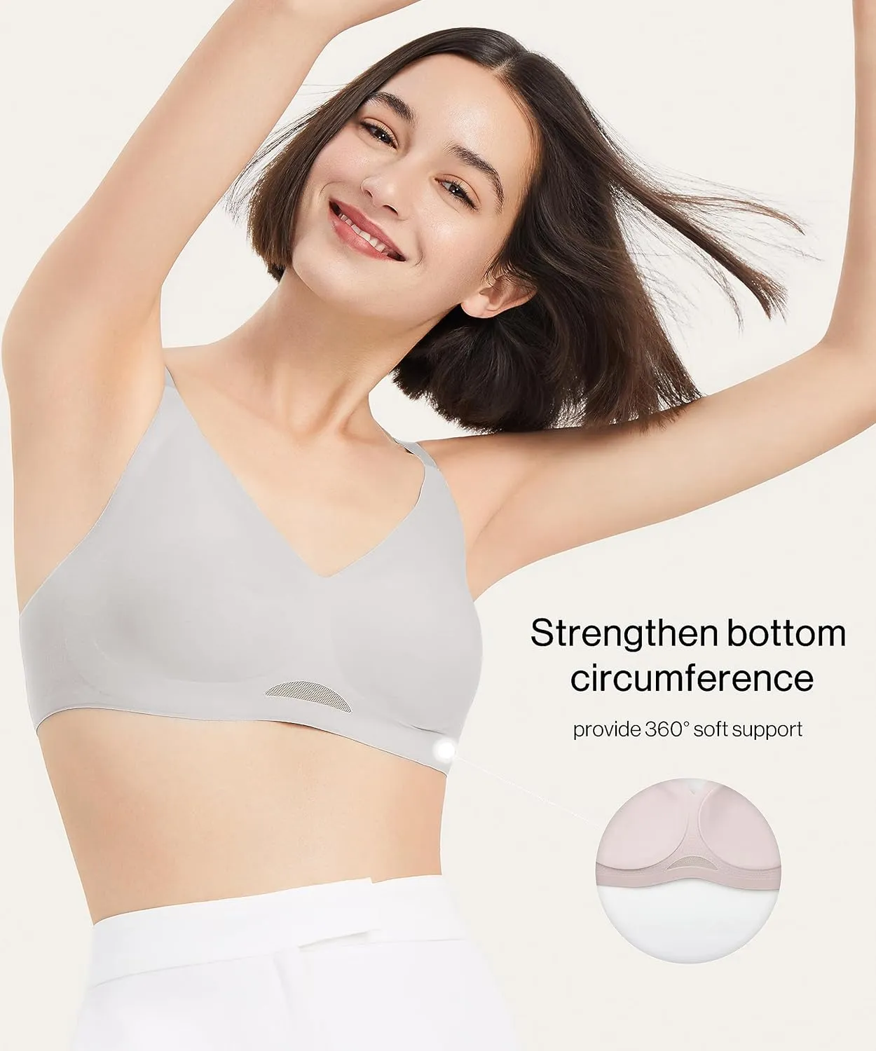 Women's Breathable OneSize Wireless Seamless Diamond Vest Bra