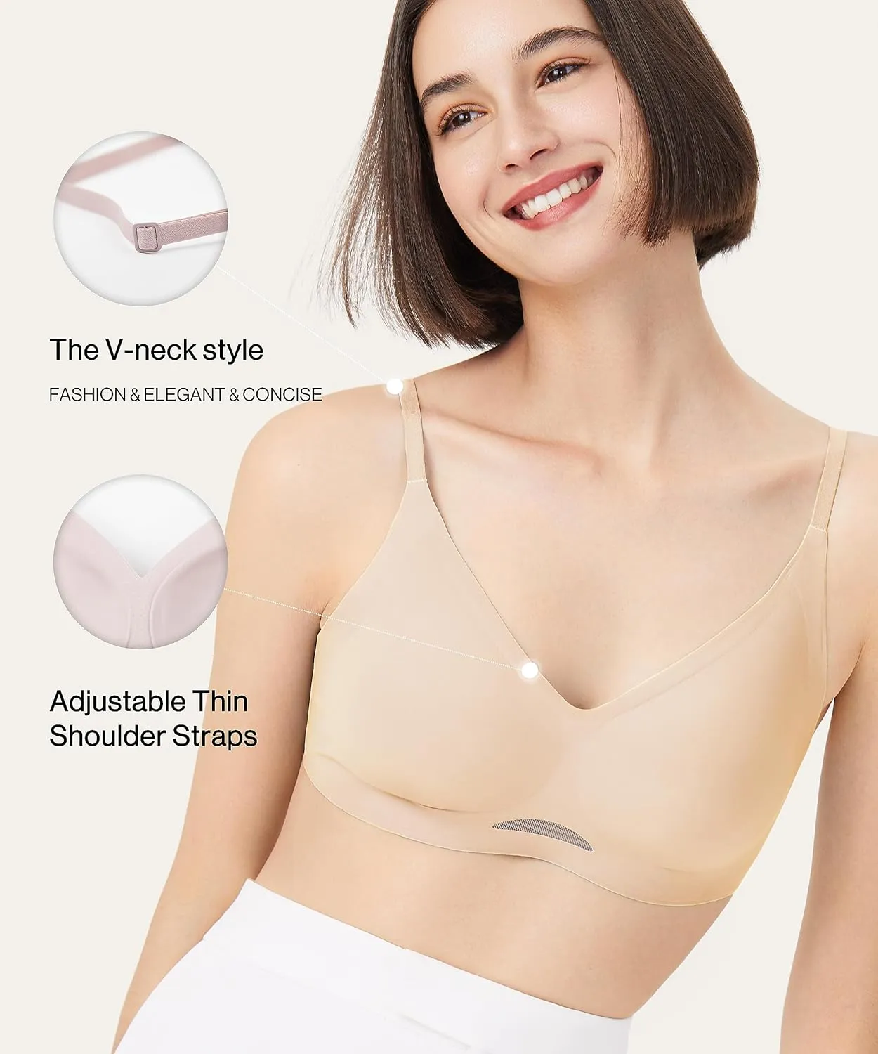 Women's Breathable OneSize Wireless Seamless Diamond Vest Bra