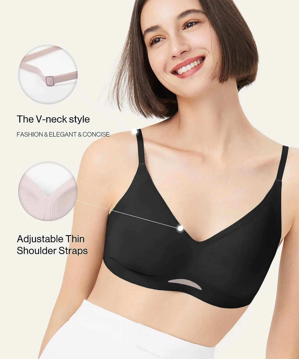 Women's Breathable OneSize Wireless Seamless Diamond Vest Bra