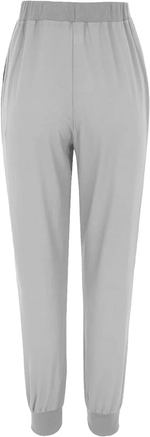 Women's Cotton Linen Pants Summer Lightweight Drawstring Lounge Pants Cinch Bottom Baggy Casual Trousers with Pockets