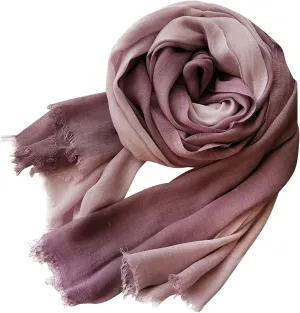 Womens Linen Scarf Crinkle Vintage Soft Lightweight Long Scarf Shawl Wrap Gradient Color Scarfs
