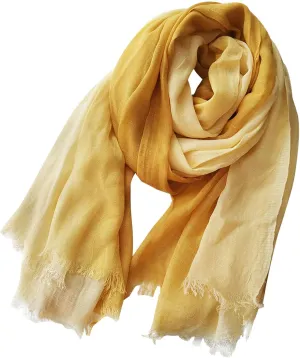 Womens Linen Scarf Crinkle Vintage Soft Lightweight Long Scarf Shawl Wrap Gradient Color Scarfs
