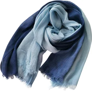 Womens Linen Scarf Crinkle Vintage Soft Lightweight Long Scarf Shawl Wrap Gradient Color Scarfs