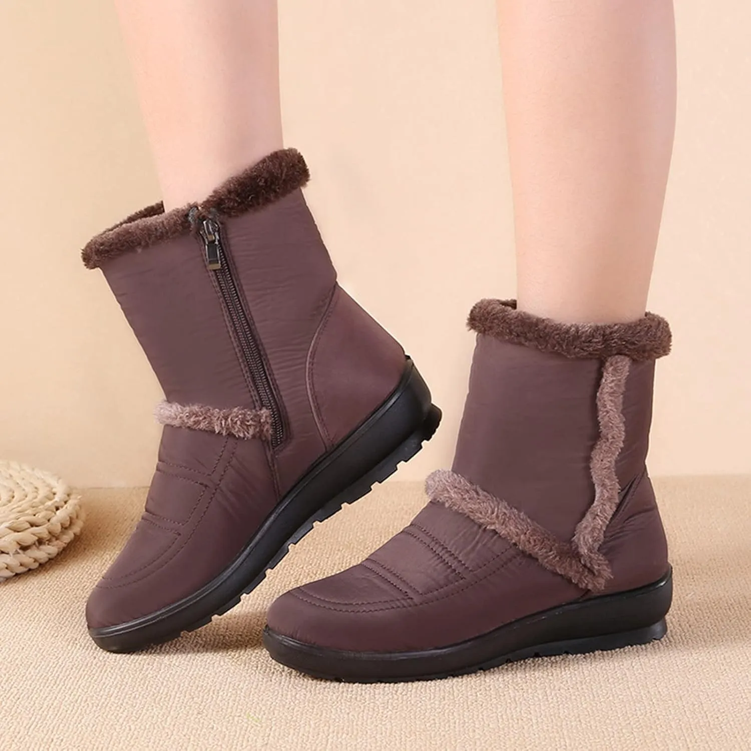 Women's Snow Boots Waterproof Snow Boots Warm Ankle Shoes Cold Weather Outdoor Work Boots Teens Winter Boots