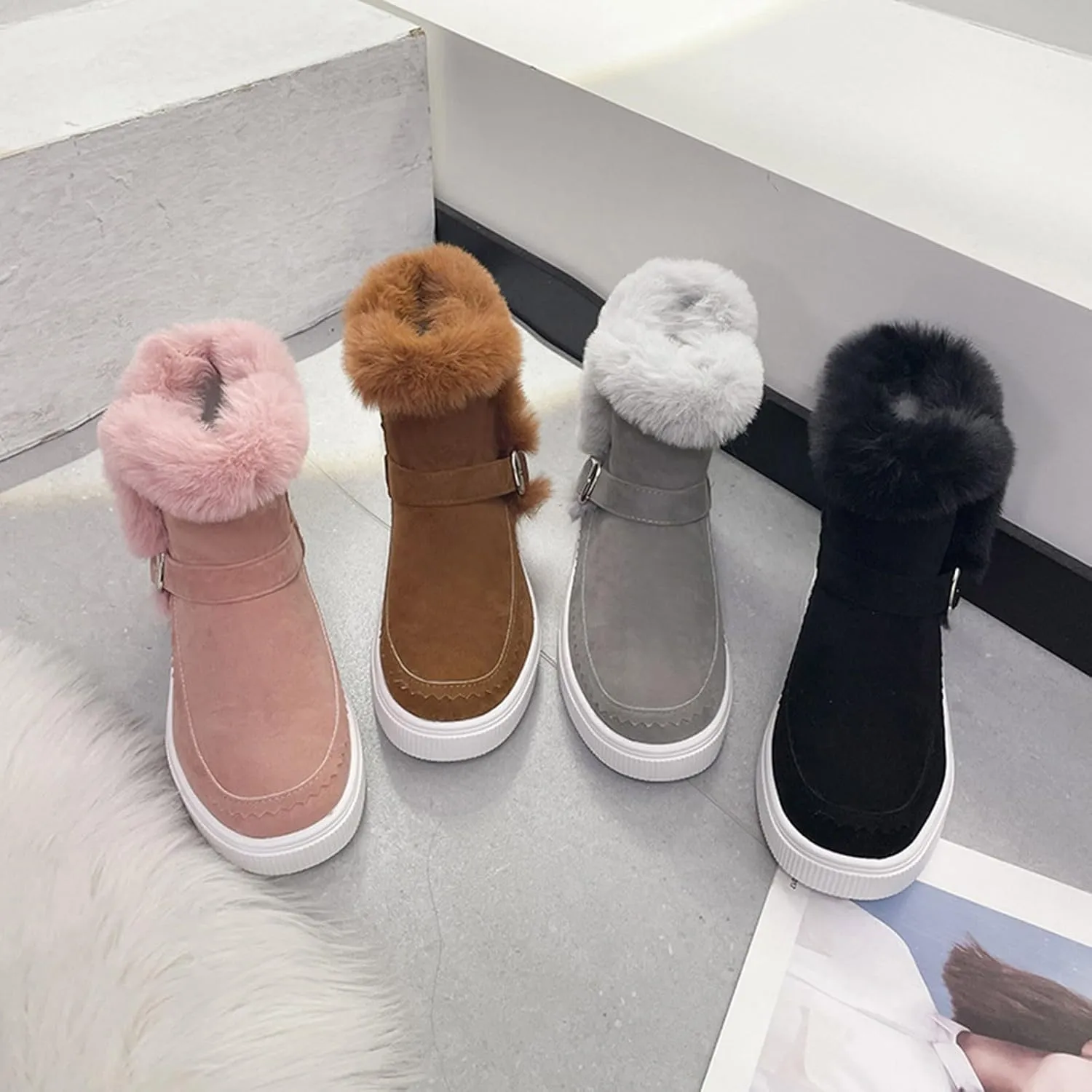 Women's Winter Boots Waterproof Winter Boots Warm Insulated Fur Boots Outdoor Lightweight Hiking Boot Womens Work Boots