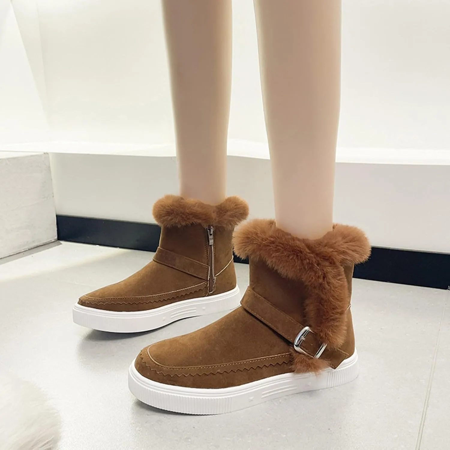 Women's Winter Boots Waterproof Winter Boots Warm Insulated Fur Boots Outdoor Lightweight Hiking Boot Womens Work Boots