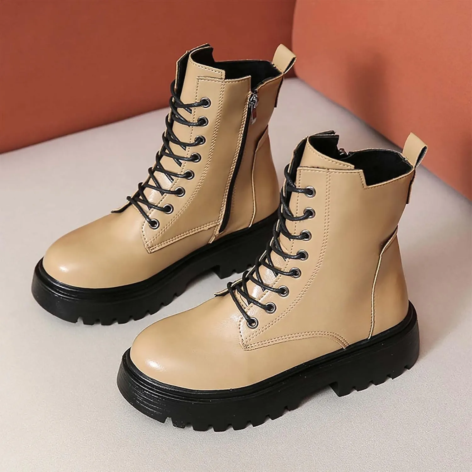 Work Hiking Snow Boots for Women - Waterproof Winter Ankle Shoes Non Slip Fashion Lightweight Casual Cute Fur Warm Booties
