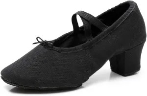 YKXLM Canvas Jazz Slip-On Dance Shoes for Adult Women,Model MFFBJSX