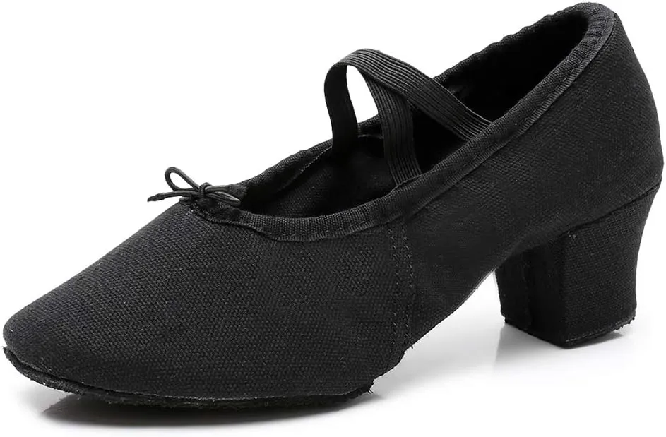 YKXLM Canvas Jazz Slip-On Dance Shoes for Adult Women,Model MFFBJSX
