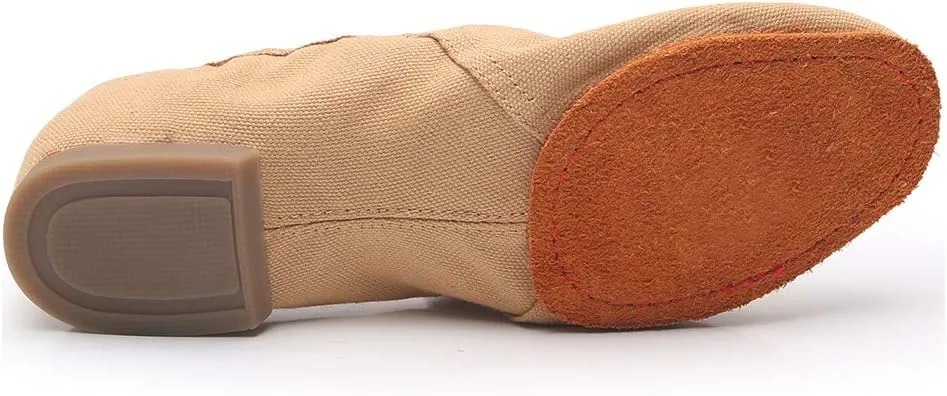 YKXLM Canvas Jazz Slip-On Dance Shoes for Adult Women,Model MFFBJSX