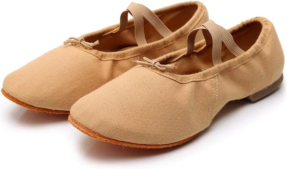 YKXLM Canvas Jazz Slip-On Dance Shoes for Adult Women,Model MFFBJSX