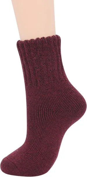 Zando Cozy Warm Wool Socks for Women - Cute Boot Crew Long Thick Socks